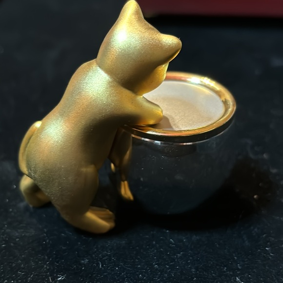 Elgin clock with gold tone cat watch a fish - Picture 3 of 13